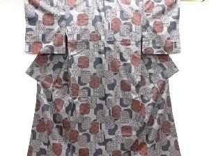 色紙に麻の葉模様織り出し西陣伝承紬着物